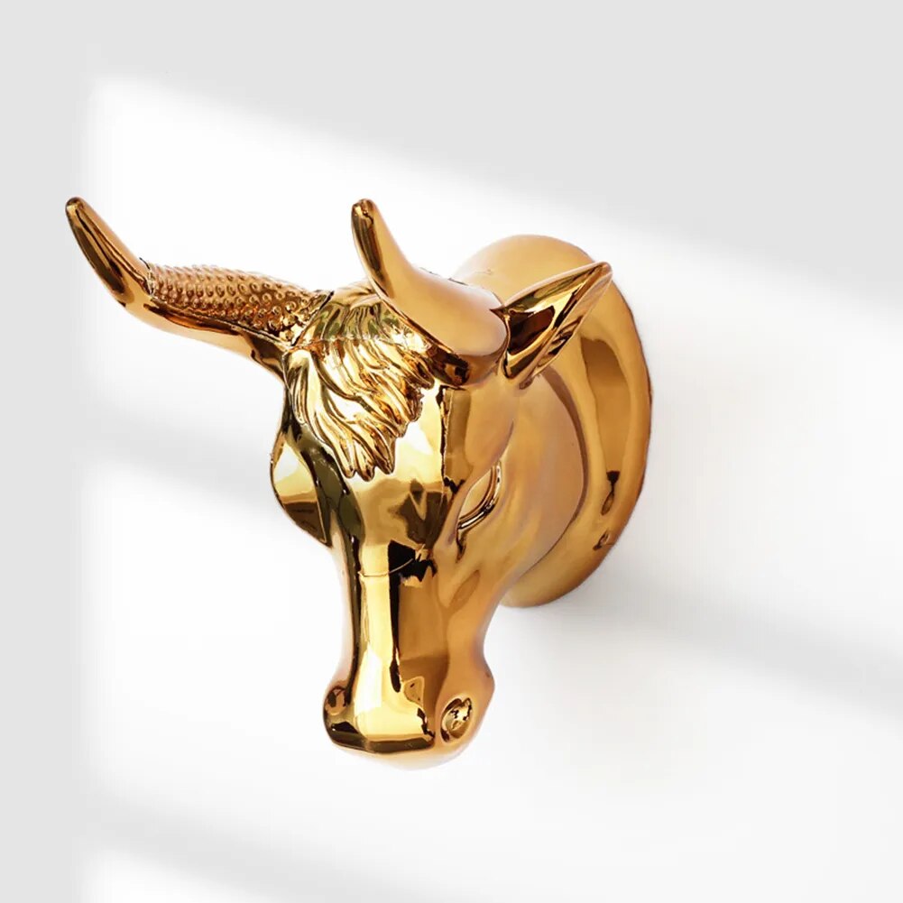 Gilded Guitar Hook Ox Head Hanging Storage Ukulele Stringed Musical Instrument Display Hook