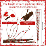 30PCS Artificial Red Pip Berry Picks 65cm Stems DIY Wreath Garland Christmas Decorations