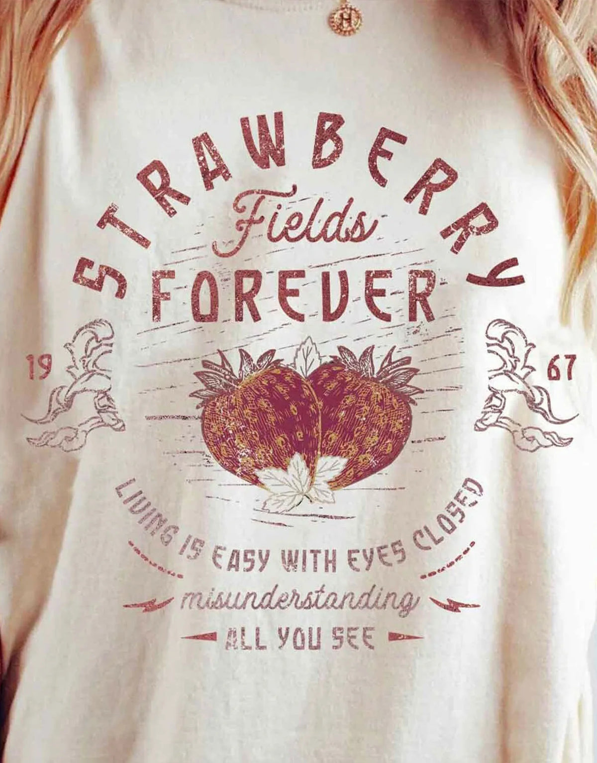 Beatles Strawberry Fields Rock Band Tee T-Shirt