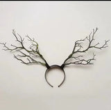 Forest Goddess Headwear Antler Deer Flower Crown Headbands Long Branches Photo Shoot Props