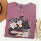 Fantasy Book Lover Dragon T-Shirt 100% Cotton