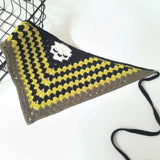 Skulls Bats Spiderwebs Halloween Crochet Headscarves Knitted Cotton Triangle Scarf