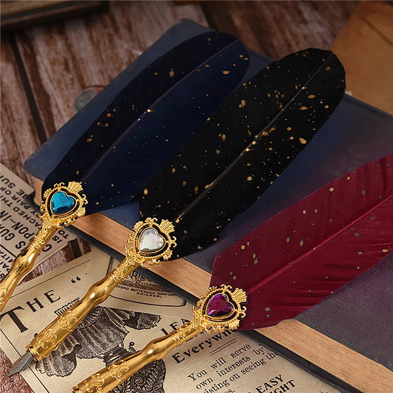 Wizard's Gift Calligraphy Feather Dip Pen Writing Set