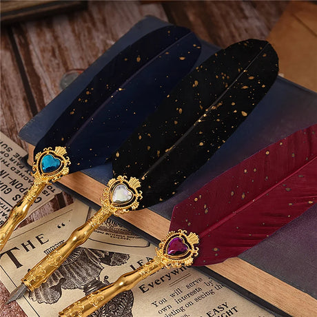 Wizard's Gift Calligraphy Feather Dip Pen Writing Set