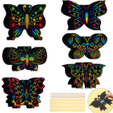 Set of 12 Magic Scratch Art Butterfly Scratch Drawing Cards
