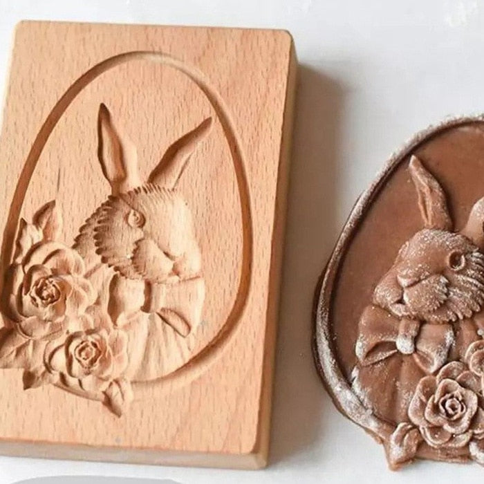 Wooden Shortbread Mould Cookie or Clay Embossing Moulds