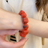 Acrylic Irregular Square Round Beaded Bracelet Vintage Reproduction