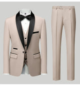 Mens Tuxedo Three Piece Suit Blazer with Trousers and Vest
