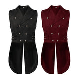 Steampunk Renaissance Jacquard Waistcoat Cosplay Swallowtail Jacket Vest