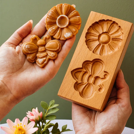 Gardener's Treats Wooden Cookie Moulds Baking Press Embossing Tools Gifts