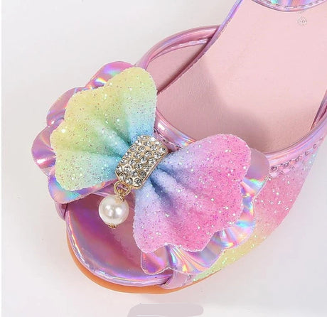 Party Shoes for Girls Glittery Butterfly Mary Jane Sandals Purple Gold Pink Blue