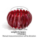 Vintage Style Cherry Red Acrylic Resin Chunky Bangles Bracelet