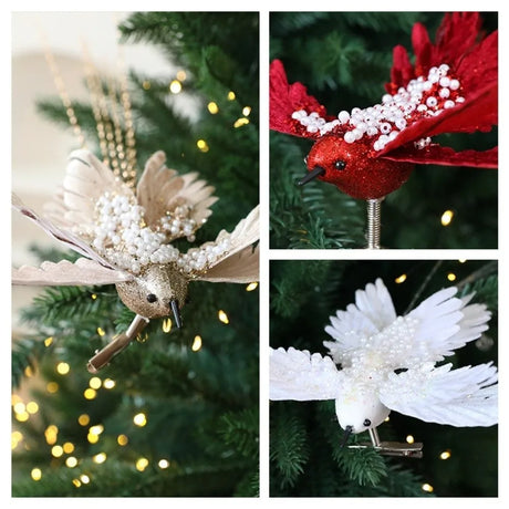 39cm Hummingbird Decoration Glitter Christmas Bird Handmade Xmas Ornaments