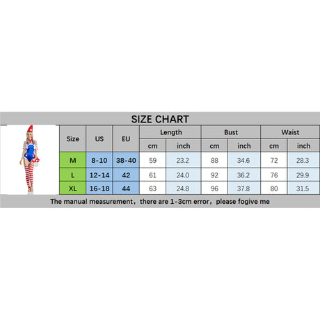 Women Mushroom Costumes Romper Jumpsuit Striped Leg Warmers Hat and Choker Halloween Cosplay Outfit