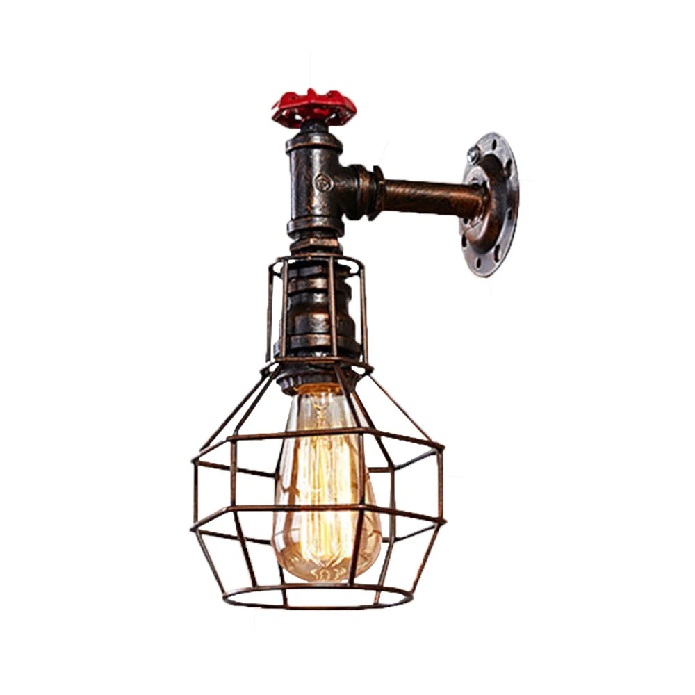 Industrial Water Pipe Wall Lights Lamp Sconce Lighting