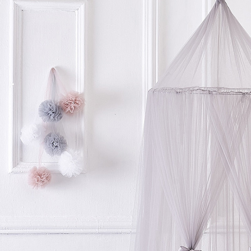 Netting Pompoms Canopy Decoration Nursery Kids Room Decor
