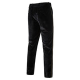 Plush Velvet Suit Two-piece Mens Party Suits Double Breasted Tuxedo Blazers & Pants