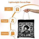W-Weird G-Girls Club Storage Bags Double-Sided Print Canvas Tote Bag Large Capacity Shopping Bag