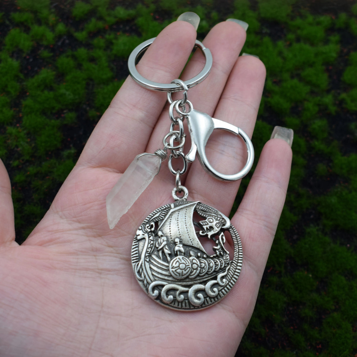 Celtic Viking Dragon Boat Keyring
