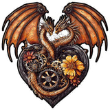 Heart-shaped Dragon Unique Shape Wooden Jigsaw Puzzles
