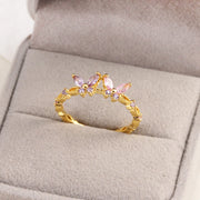 Sweet and Dainty Colourful Zircon Rings Gift Idea