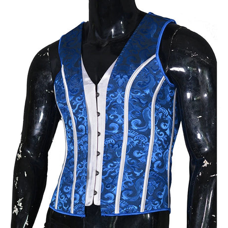 Men's Formal Boned Waistcoat Corset Vest Lace Up Burlesque Performance Stage Costume