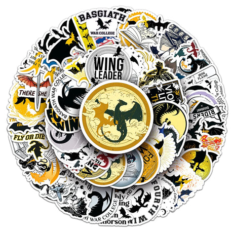 50pcs Fourth Wing Fantasy Novel Stickers