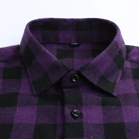 Woodsman Slim-fit Brushed Flannel Plaid Shirts 13 Colours