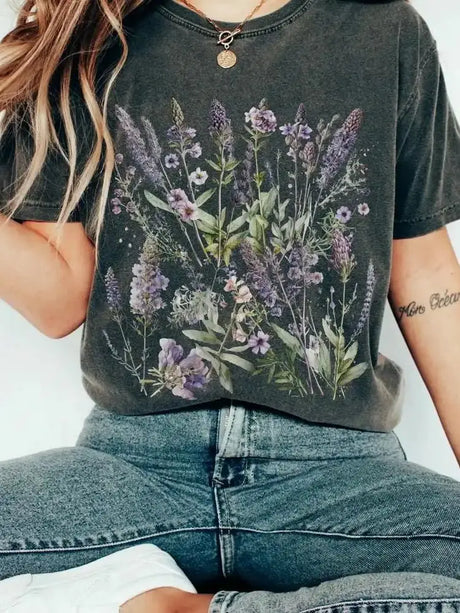 Purple Botanicals Wildflower Cottagecore T-shirt