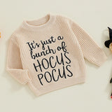 It's Just A Bunch Of Hocus Pocus Kids Baby Girls Boys Knit Sweater Embroidered Pullover 0-3T