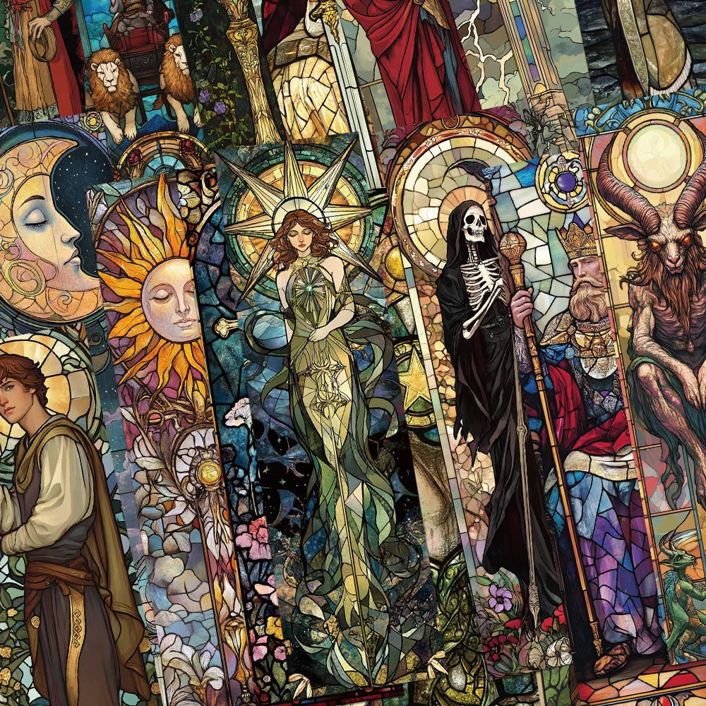 30pcs Stained Glass Window Bookmarks