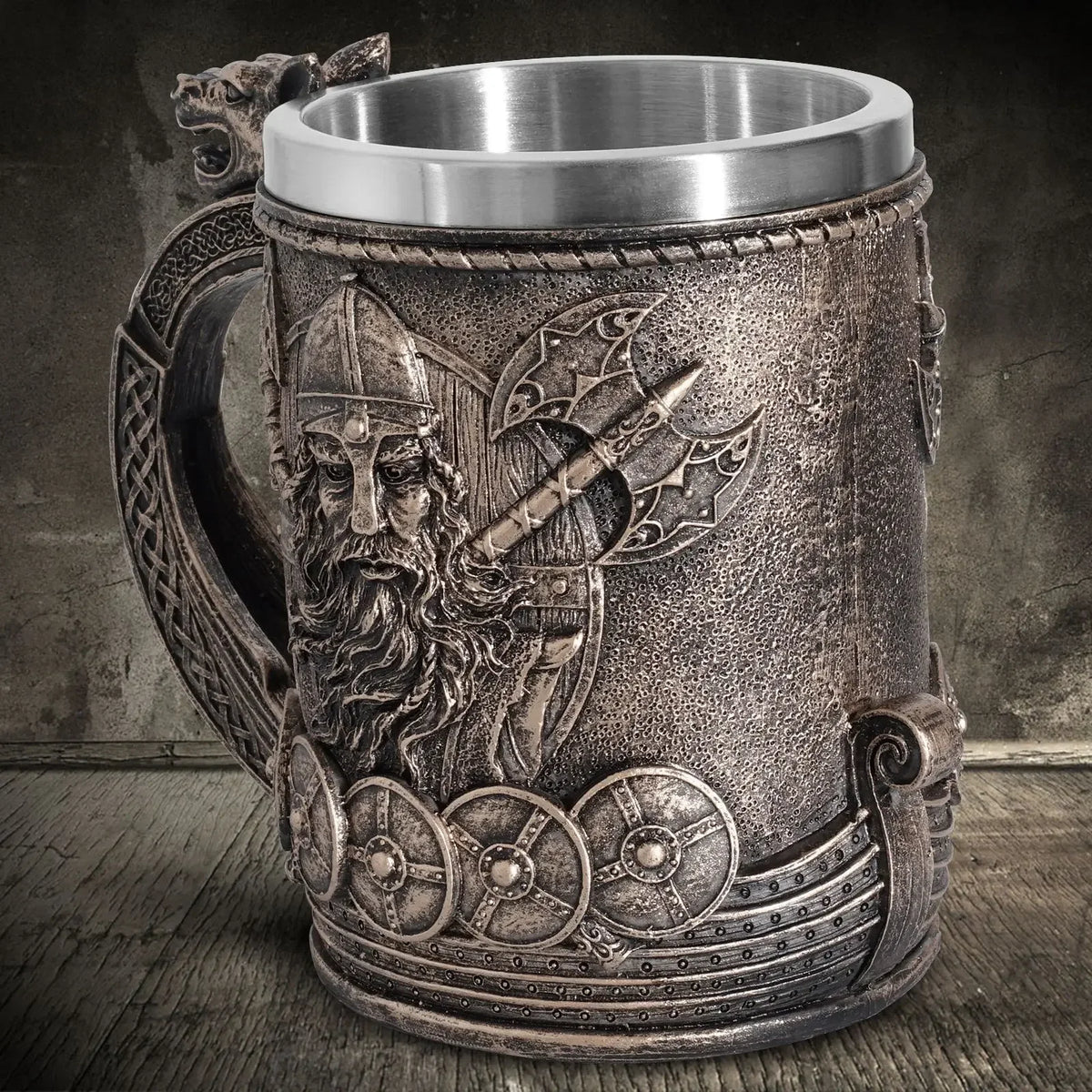 Viking Tree of Life Beer Mug Stainless Steel