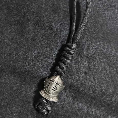 Brass Spartan Warrior Helmet Paracord Beads Lanyard Dreadlock Beard Bead