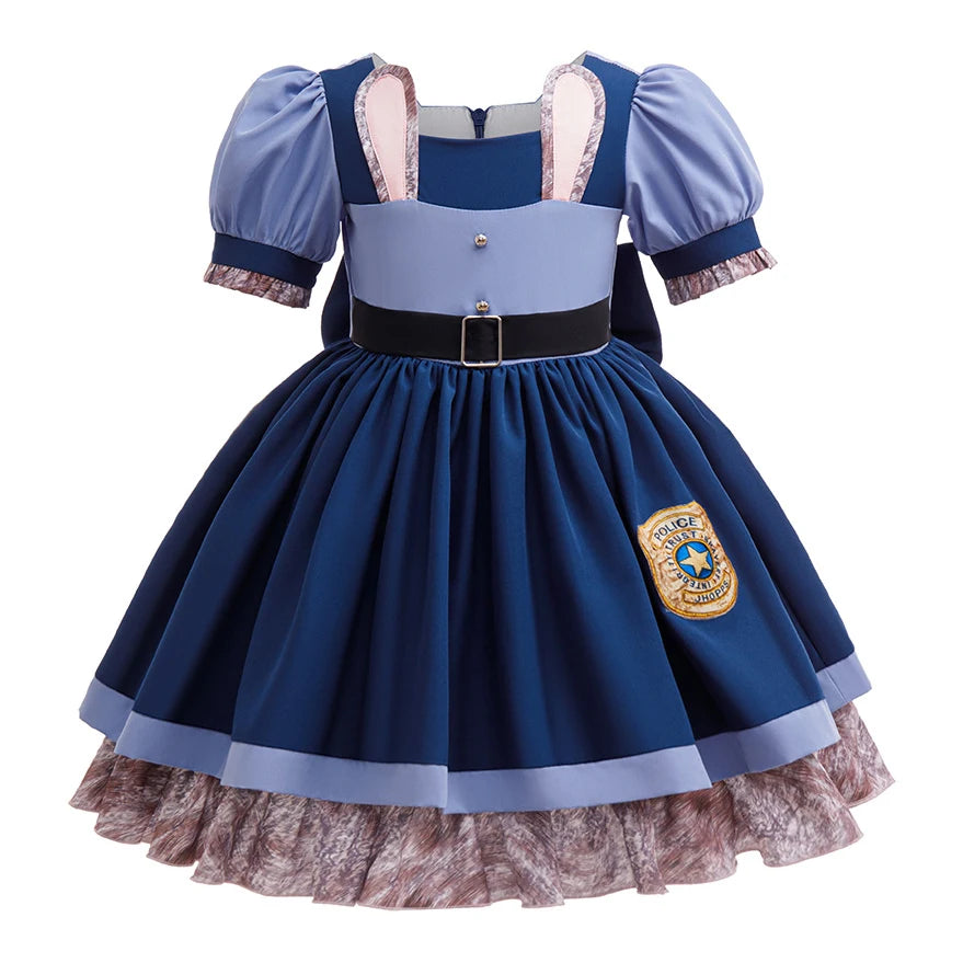 Judy Bunny Police Officer Cosplay Costume for Little Girls Zoo Utopia Dress Up Rabbit Book Week Costume