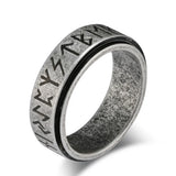 Nordic Viking Runes Spinning Ring Titanium Steel Anxiety Jewellery
