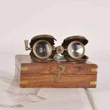 Antique Replica Brass Binoculars Desktop Ornament Mini Telescope Nautical Home Decor