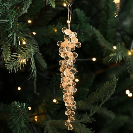Christmas Icicle Flowers Grapes Glitter Christmas Branches Handmade Acrylic Xmas Tree Ornaments