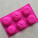 Flower Shaped Silicone Soap Mould DIY Handmade Cake Chocolate Candle Moulds
