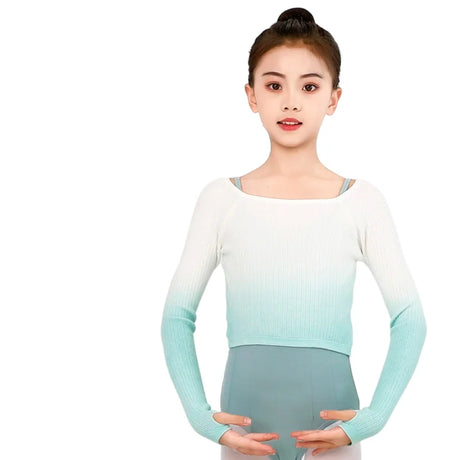 Girls Long Sleeve Ballet Dance Sweater Soft Warm Up Top Pullover