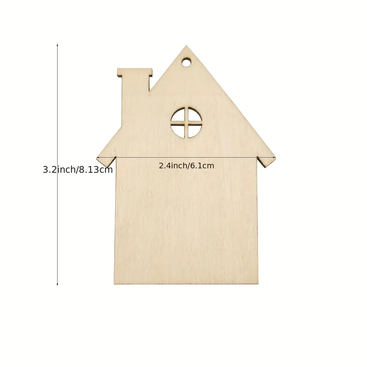 10Pcs Wooden House Cutout Ornaments DIY Wood Craft Projects