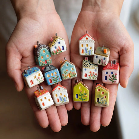 Ceramic House Charms English Cottage DIY Jewellery Making Necklace Bracelet Pendants