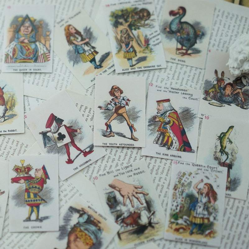 Vintage Alice In Wonderland Theme Scrapbooking Stickers