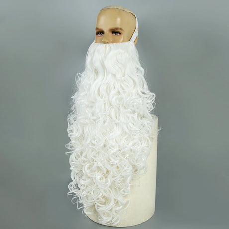 Wizard Santa Claus Long Curly Beard Wigs,Eyebrows Moustache Synthetic Wig Costume Old Men