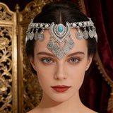 Kazakh Forehead Chain Silver Tassel Headband