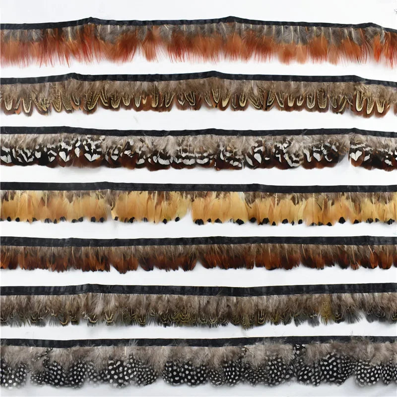 10Meters/Lot Natural Pheasant Feather Trims Ribbon Feathers DIY Craft