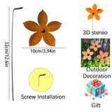 1/3pcs Rusty Metal Flower Garden Decorative Ground Stakes