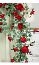 Artificial Sweetheart Roses Silk Fake Flowers Vines Party Decoration