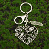Forest Love Heart Mushroom And Mouse Keyring