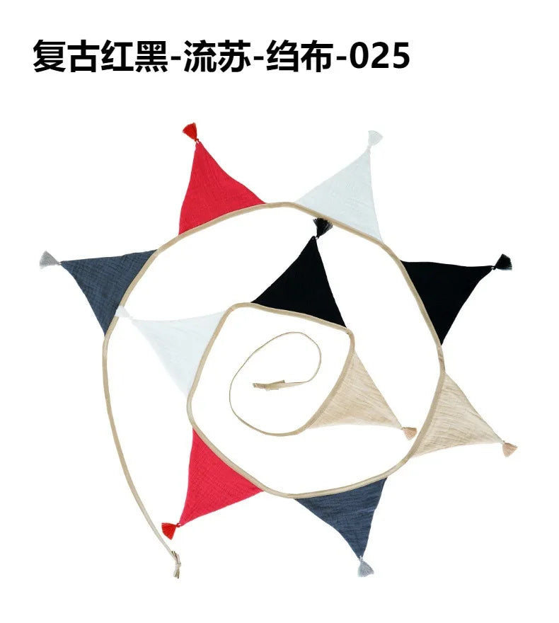 Children's Bunting 10 Triangle Flags with Tassles Party Decor Carnival Banner Garland 2.6M/8.5FT