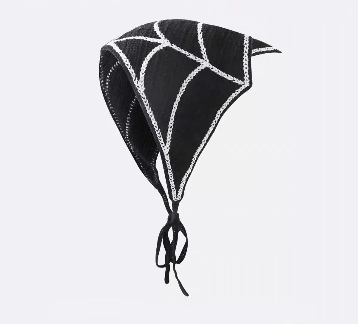 Skulls Bats Spiderwebs Halloween Crochet Headscarves Knitted Cotton Triangle Scarf